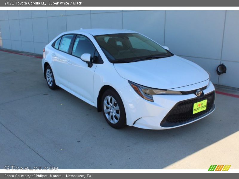 Super White / Black 2021 Toyota Corolla LE