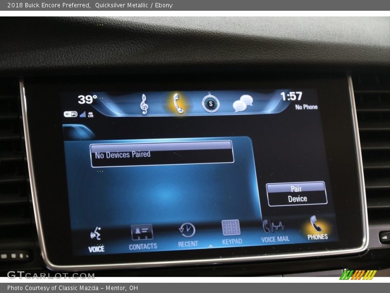 Quicksilver Metallic / Ebony 2018 Buick Encore Preferred