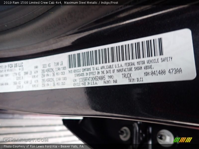 Maximum Steel Metallic / Indigo/Frost 2019 Ram 1500 Limited Crew Cab 4x4