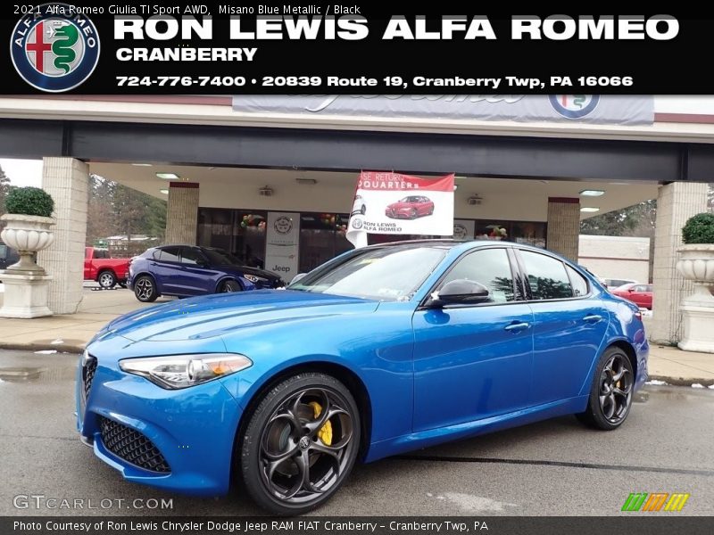 Misano Blue Metallic / Black 2021 Alfa Romeo Giulia TI Sport AWD