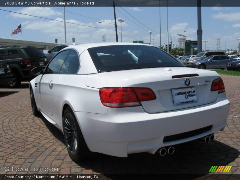 Alpine White / Fox Red 2008 BMW M3 Convertible