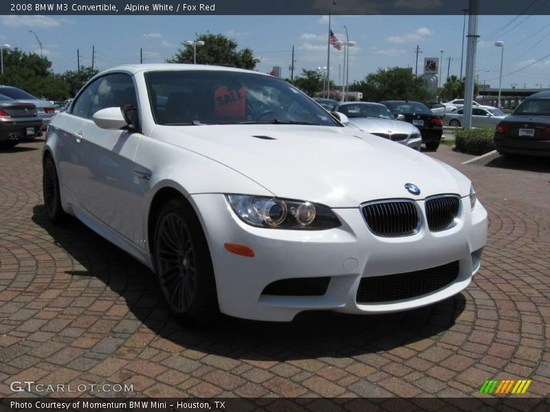 Alpine White / Fox Red 2008 BMW M3 Convertible