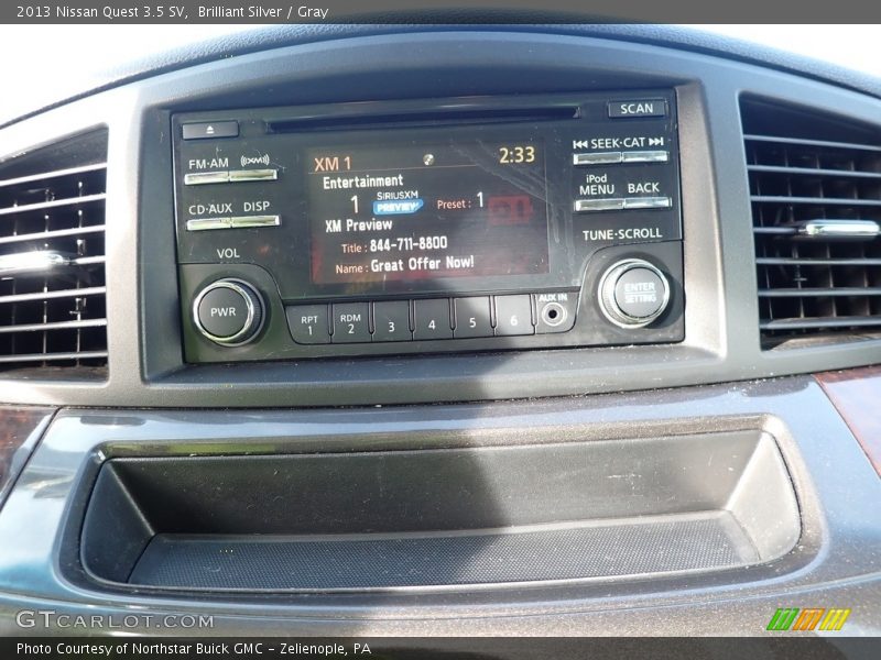 Brilliant Silver / Gray 2013 Nissan Quest 3.5 SV