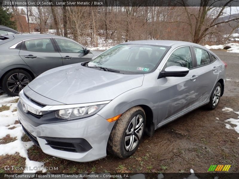 Lunar Silver Metallic / Black 2018 Honda Civic LX Sedan