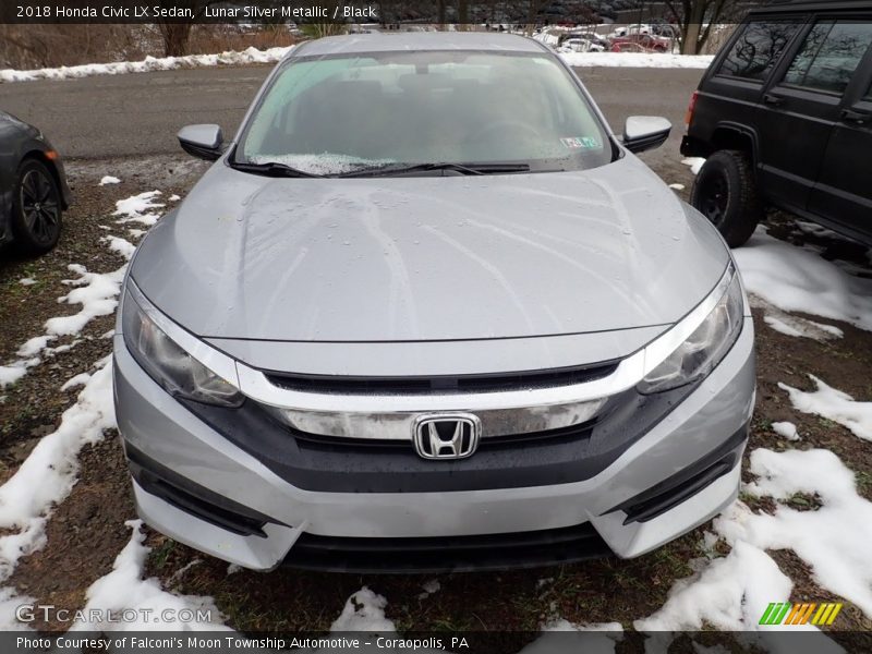 Lunar Silver Metallic / Black 2018 Honda Civic LX Sedan