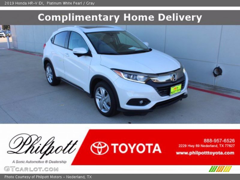 Platinum White Pearl / Gray 2019 Honda HR-V EX