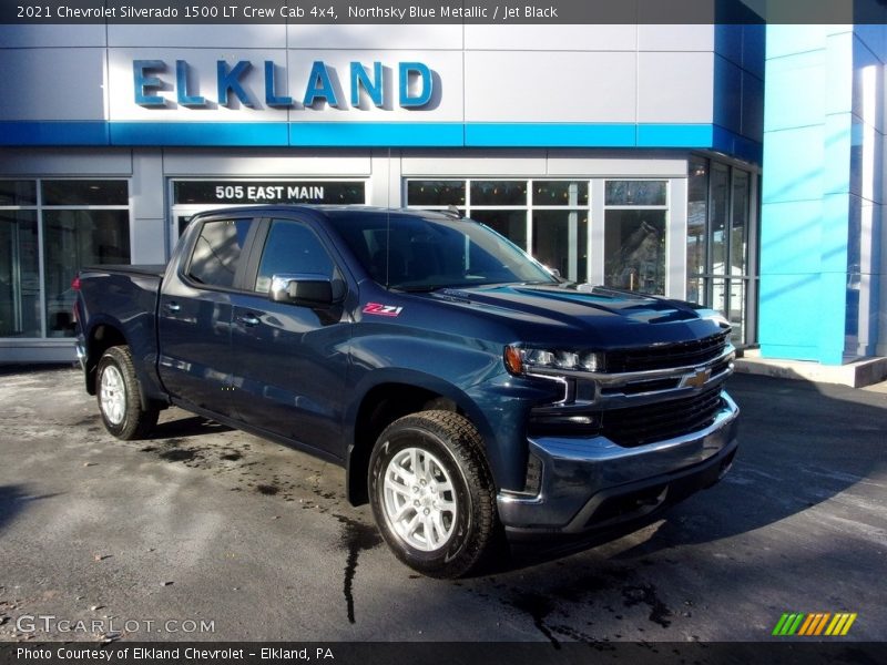 Northsky Blue Metallic / Jet Black 2021 Chevrolet Silverado 1500 LT Crew Cab 4x4