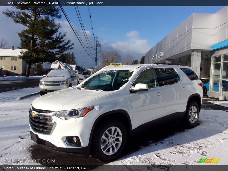 Summit White / Jet Black 2021 Chevrolet Traverse LT AWD