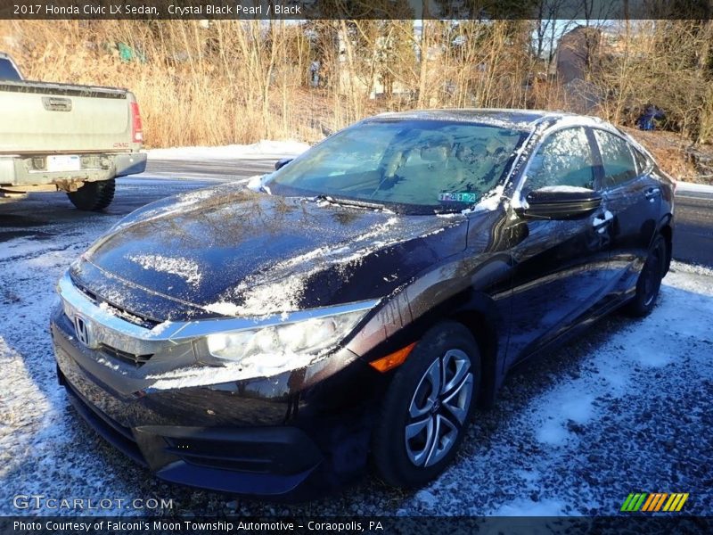 Crystal Black Pearl / Black 2017 Honda Civic LX Sedan