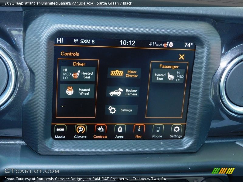 Controls of 2021 Wrangler Unlimited Sahara Altitude 4x4