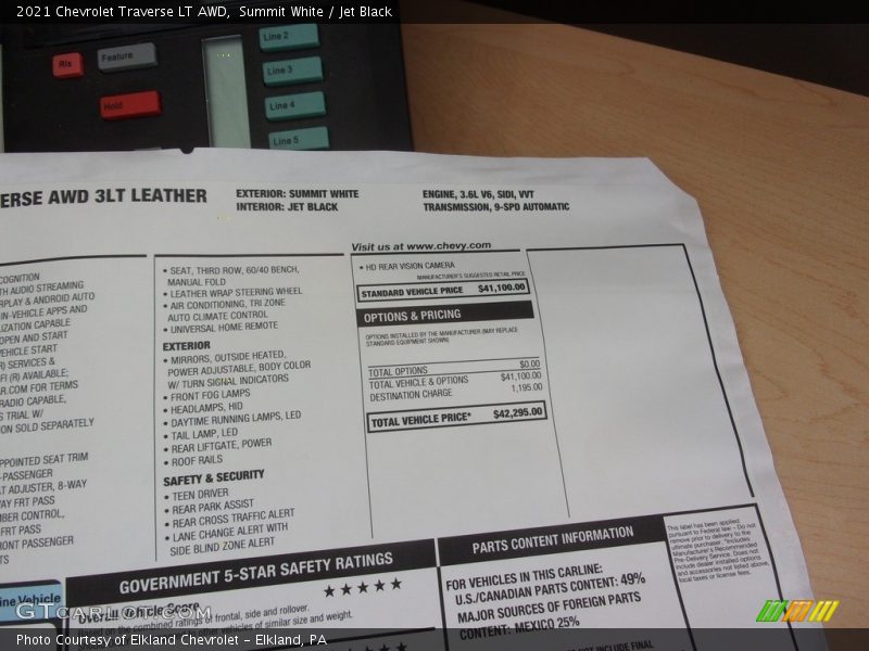 Summit White / Jet Black 2021 Chevrolet Traverse LT AWD