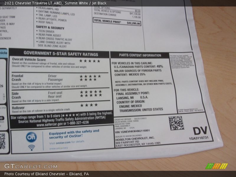 Summit White / Jet Black 2021 Chevrolet Traverse LT AWD