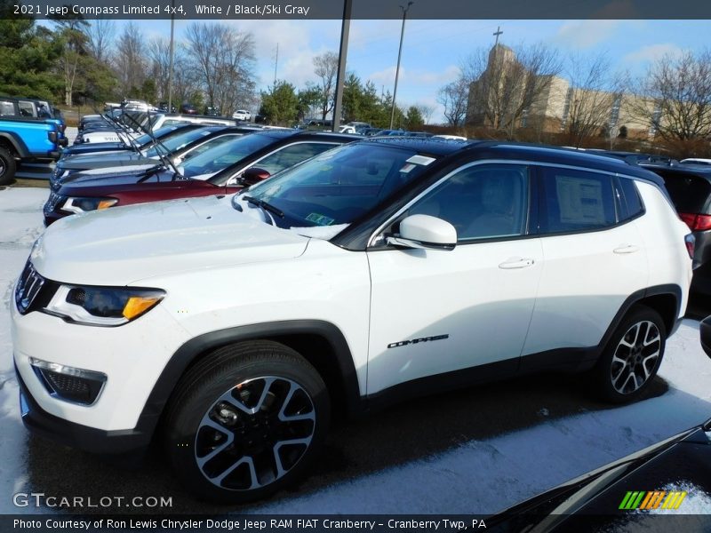 White / Black/Ski Gray 2021 Jeep Compass Limited 4x4