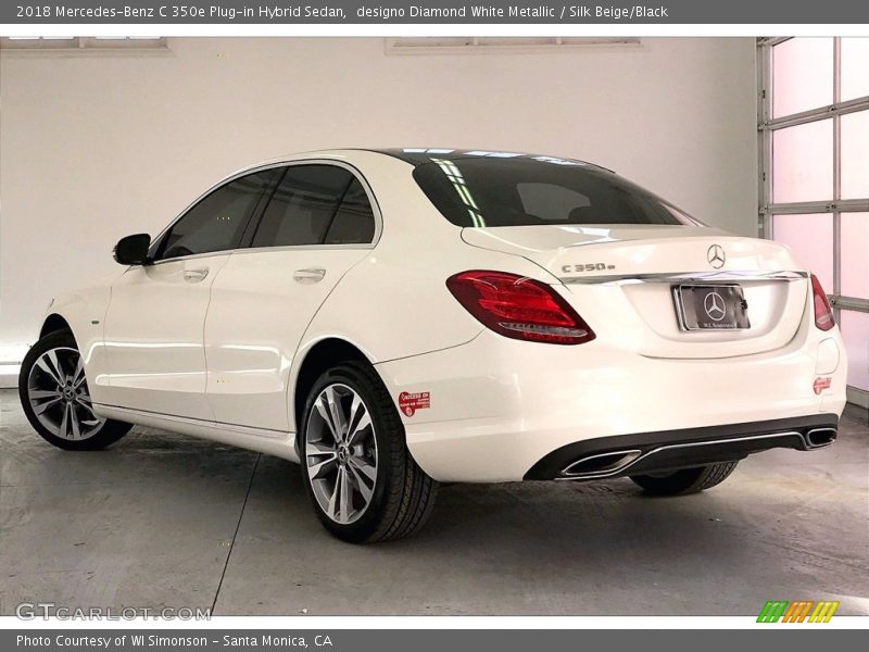 designo Diamond White Metallic / Silk Beige/Black 2018 Mercedes-Benz C 350e Plug-in Hybrid Sedan