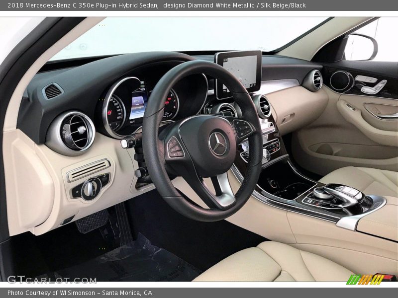 designo Diamond White Metallic / Silk Beige/Black 2018 Mercedes-Benz C 350e Plug-in Hybrid Sedan