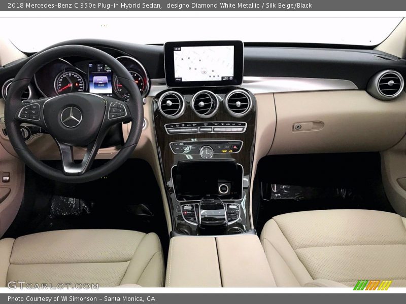 designo Diamond White Metallic / Silk Beige/Black 2018 Mercedes-Benz C 350e Plug-in Hybrid Sedan