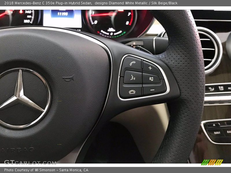 designo Diamond White Metallic / Silk Beige/Black 2018 Mercedes-Benz C 350e Plug-in Hybrid Sedan