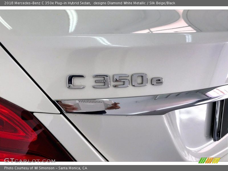 designo Diamond White Metallic / Silk Beige/Black 2018 Mercedes-Benz C 350e Plug-in Hybrid Sedan