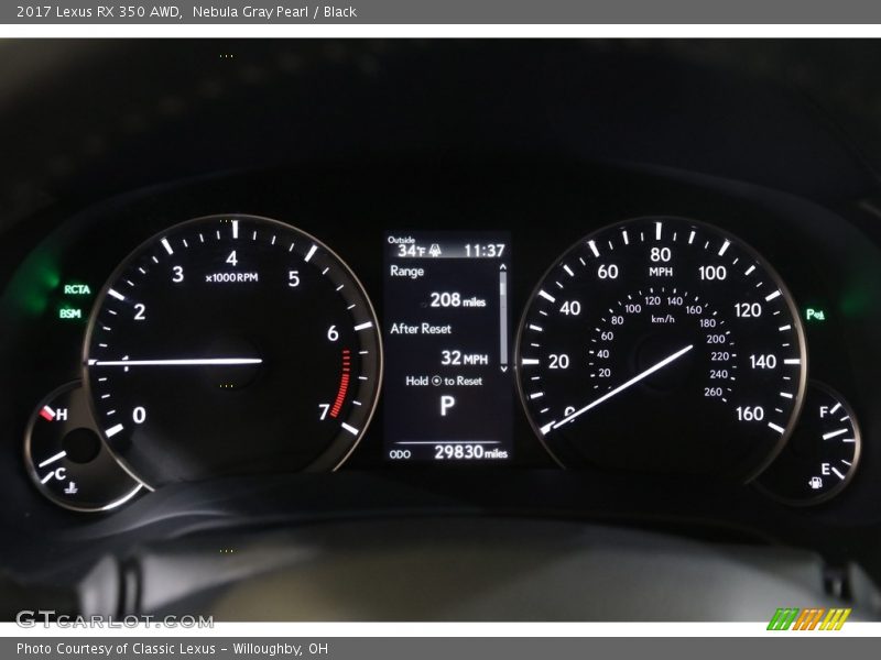 Nebula Gray Pearl / Black 2017 Lexus RX 350 AWD