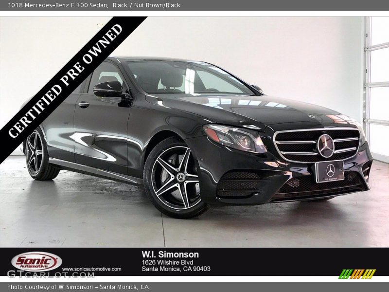 Black / Nut Brown/Black 2018 Mercedes-Benz E 300 Sedan