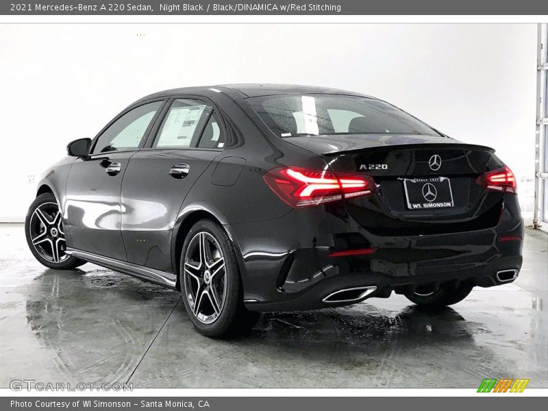 Night Black / Black/DINAMICA w/Red Stitching 2021 Mercedes-Benz A 220 Sedan