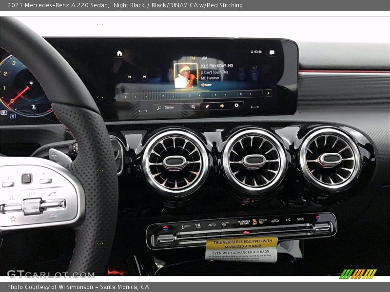 Night Black / Black/DINAMICA w/Red Stitching 2021 Mercedes-Benz A 220 Sedan