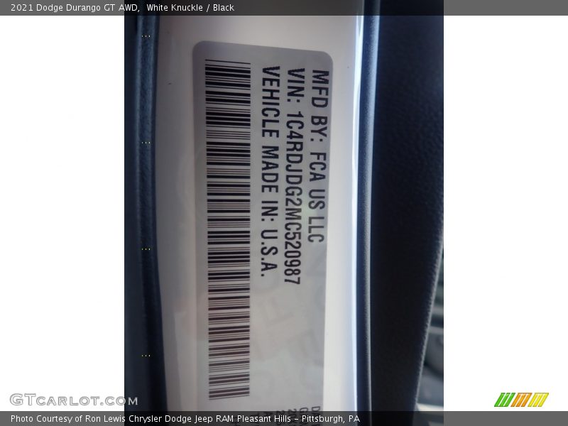 White Knuckle / Black 2021 Dodge Durango GT AWD