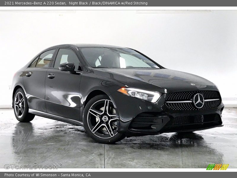 Night Black / Black/DINAMICA w/Red Stitching 2021 Mercedes-Benz A 220 Sedan