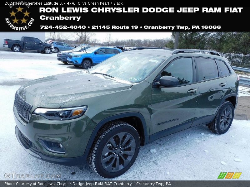 Olive Green Pearl / Black 2021 Jeep Cherokee Latitude Lux 4x4