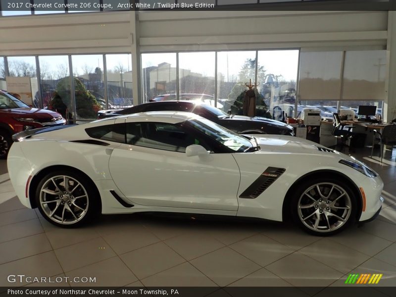 Arctic White / Twilight Blue Edition 2017 Chevrolet Corvette Z06 Coupe