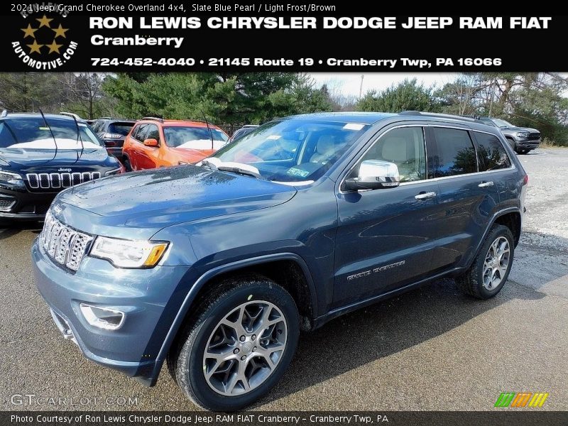 Slate Blue Pearl / Light Frost/Brown 2021 Jeep Grand Cherokee Overland 4x4