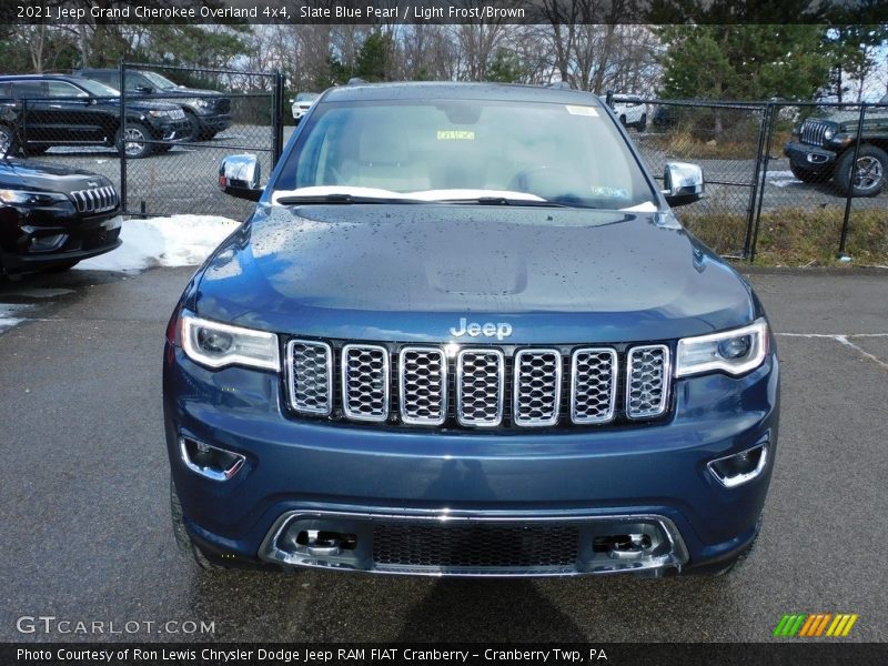 Slate Blue Pearl / Light Frost/Brown 2021 Jeep Grand Cherokee Overland 4x4