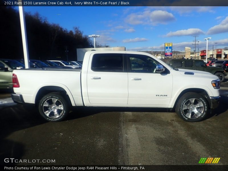 Ivory White Tri-Coat Pearl / Black 2021 Ram 1500 Laramie Crew Cab 4x4