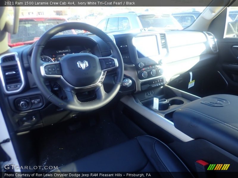 Ivory White Tri-Coat Pearl / Black 2021 Ram 1500 Laramie Crew Cab 4x4