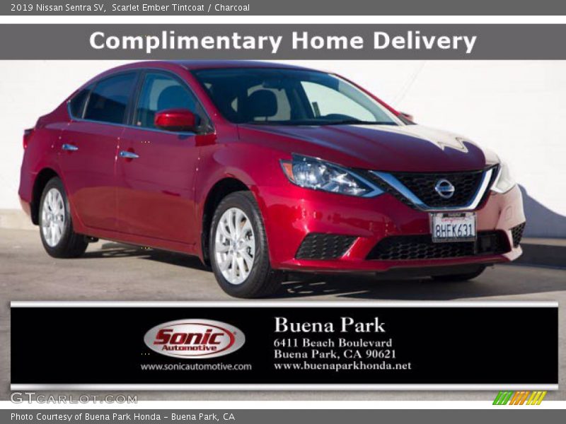 Scarlet Ember Tintcoat / Charcoal 2019 Nissan Sentra SV