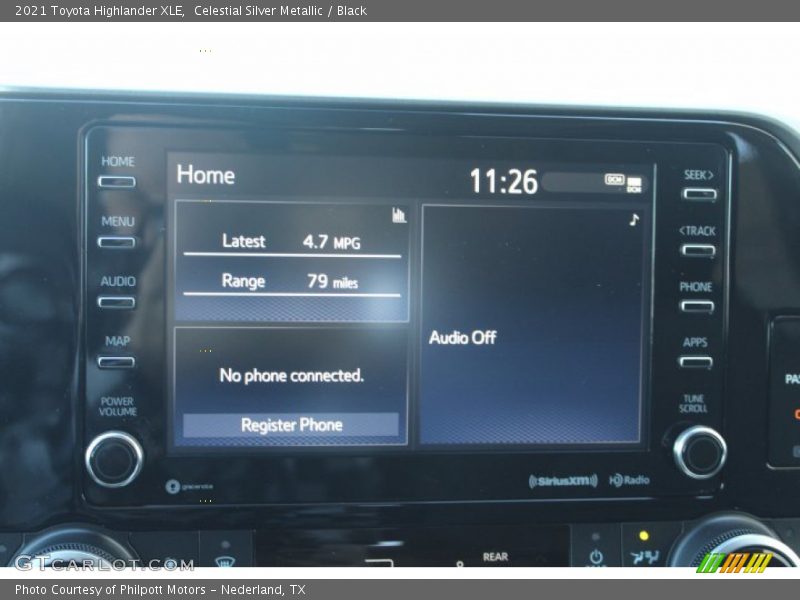Controls of 2021 Highlander XLE