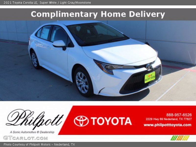 Super White / Light Gray/Moonstone 2021 Toyota Corolla LE