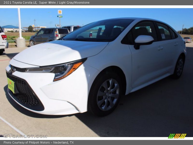 Super White / Light Gray/Moonstone 2021 Toyota Corolla LE