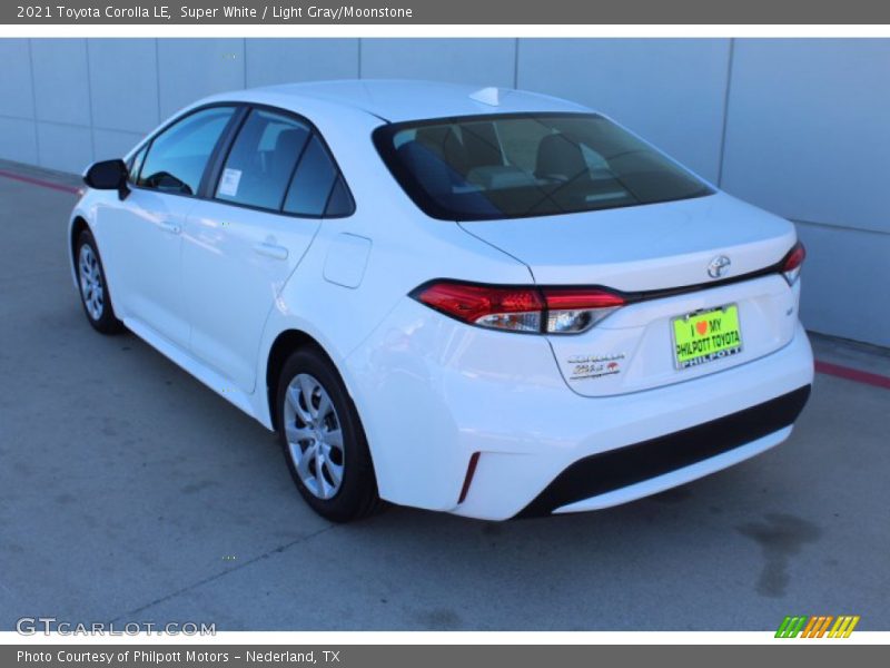 Super White / Light Gray/Moonstone 2021 Toyota Corolla LE