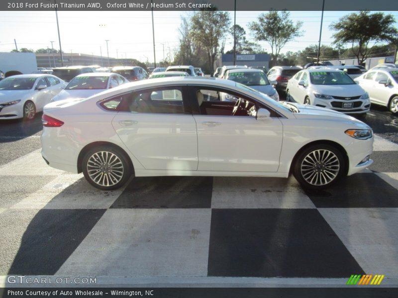 Oxford White / Medium Soft Ceramic 2018 Ford Fusion Titanium AWD