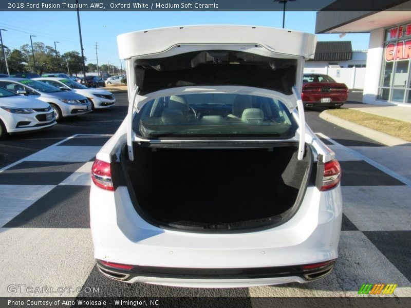 Oxford White / Medium Soft Ceramic 2018 Ford Fusion Titanium AWD
