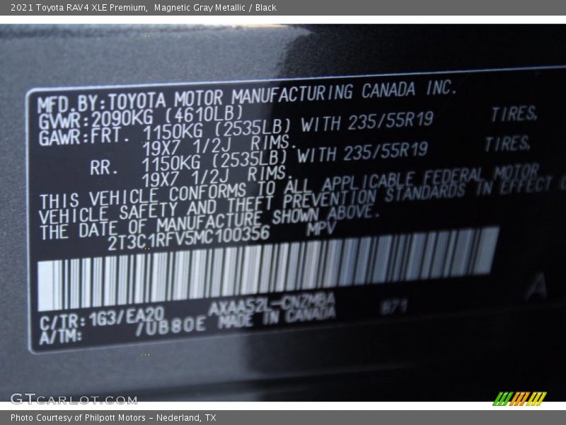 Magnetic Gray Metallic / Black 2021 Toyota RAV4 XLE Premium