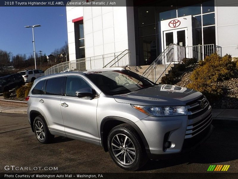 Celestial Silver Metallic / Ash 2018 Toyota Highlander XLE AWD