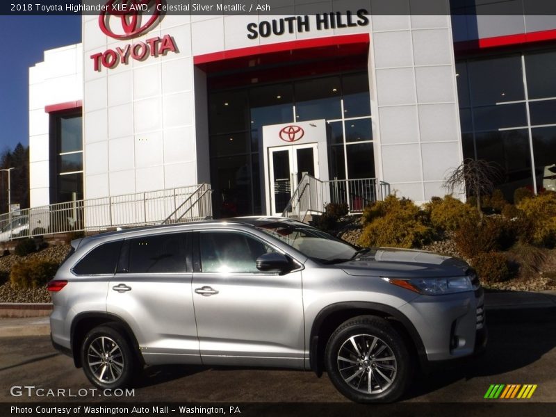 Celestial Silver Metallic / Ash 2018 Toyota Highlander XLE AWD