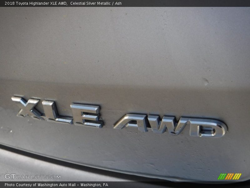 Celestial Silver Metallic / Ash 2018 Toyota Highlander XLE AWD