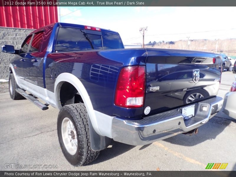 True Blue Pearl / Dark Slate 2012 Dodge Ram 3500 HD Laramie Mega Cab 4x4