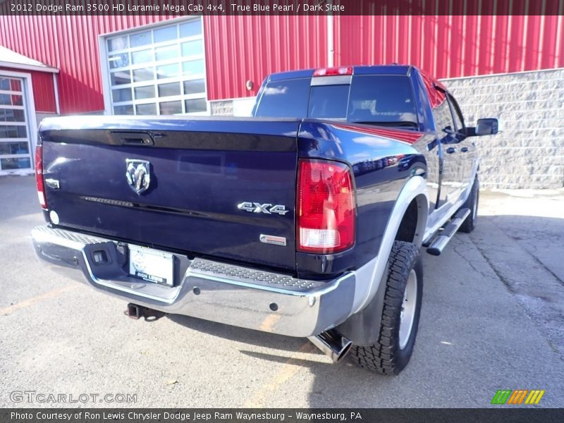 True Blue Pearl / Dark Slate 2012 Dodge Ram 3500 HD Laramie Mega Cab 4x4
