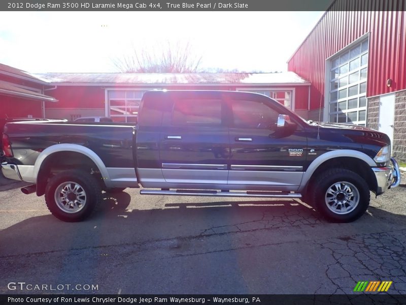 True Blue Pearl / Dark Slate 2012 Dodge Ram 3500 HD Laramie Mega Cab 4x4