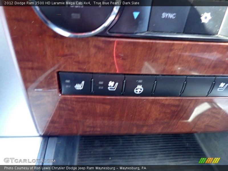 True Blue Pearl / Dark Slate 2012 Dodge Ram 3500 HD Laramie Mega Cab 4x4