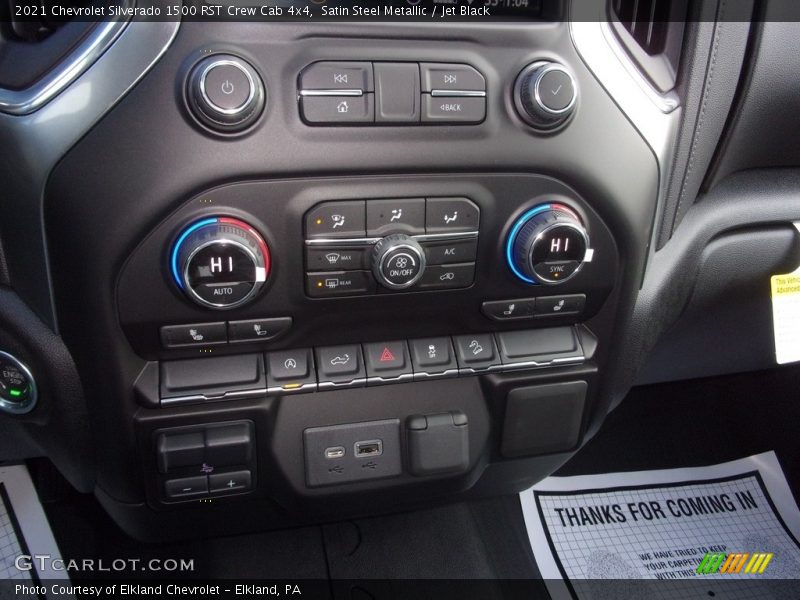 Satin Steel Metallic / Jet Black 2021 Chevrolet Silverado 1500 RST Crew Cab 4x4